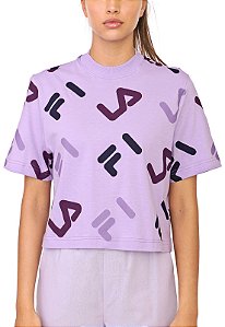 CAMISETA FILA CROPPED FULL ESTAMPADA LILÁS