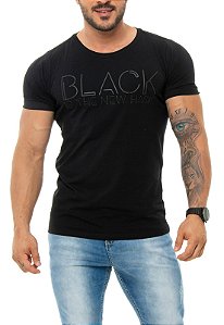 CAMISETA RED FEATHER BLACK IS THE NEW HACK MASCULINA