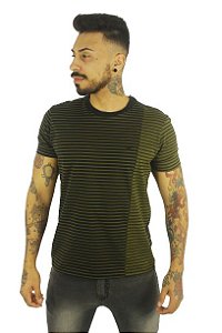 CAMISETA ELLUS FINE DUO STRIPES CLASSIC VERDE PRETO