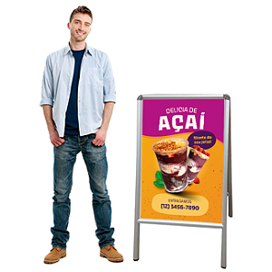 Suporte para Cartaz tipo CAVALETE A1 - DUPLA FACE
