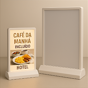 Display LED Dupla Face Recarregável de Mesa A5