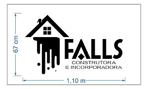 Kit Stencil  logo Falls Construtora + Numeros de 0 a 9 de 15cm de altura