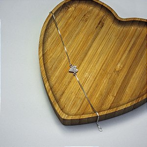 Pulseira Coração cravejado - 17,5 cm