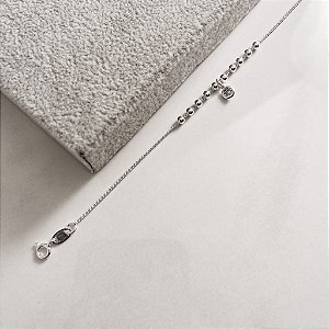 Pulseira bolas com zircônia - 18,5 cm