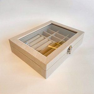 Porta joia com visor de vidro