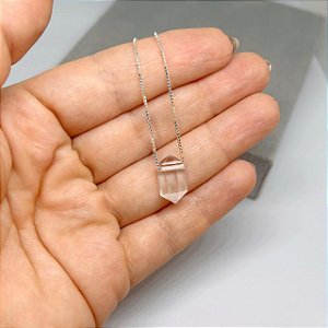 Gargantilha de Quartzo Transparente - 50cm