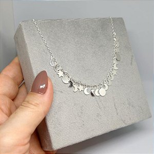 Choker de Luas e Estrelas - 35cm