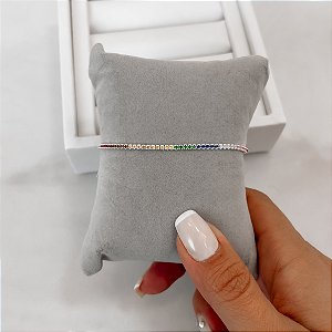 Pulseira Riviera colorida 1.8mm regulável fecho bola