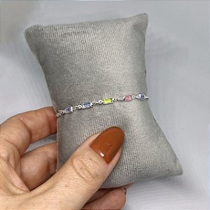 Pulseira zircônias coloridas