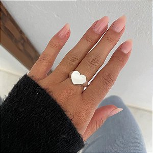 Anel coração liso