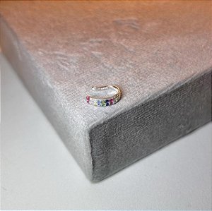 Piercing Fake Cravejado com Zircônias coloridas