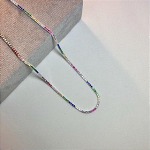 Choker Riviera com Zircônias coloridas