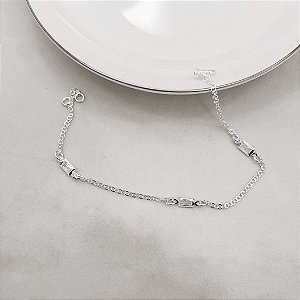 Pulseira entremeio zircônias retangulares 6mm