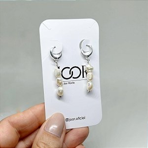 Brinco de Argola com Perólas