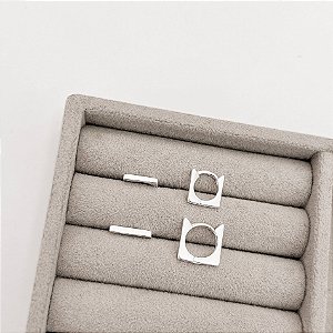 Dupla argolas click quadrada 11 e 12mm