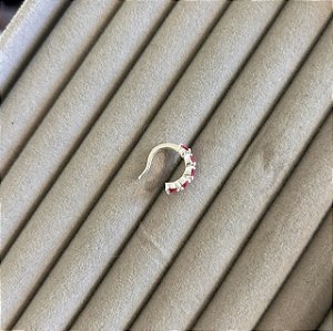 Piercing fake rosa cravejado