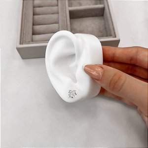 Brinco zircônia quadrada cristal 9mm