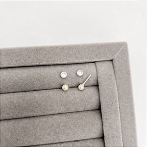 Brinco infantil pérola 4mm tarraxa baby