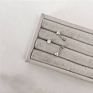 Piercing haste zircônia embutida 4mm