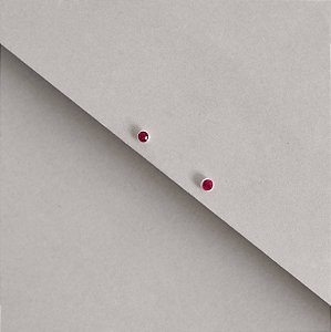 Brinco zircônia 3mm magenta tarraxa baby