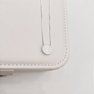 Colar medalha redonda São Bento 12mm 45cm