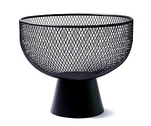 Centro de mesa em metal com base - preto