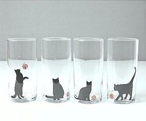 Conjunto de 4 copos: Gatos