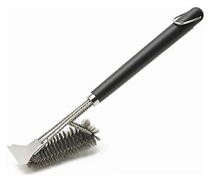 Escova Limpa Grelha Com Raspador Cerdas De Aço Para Limpeza Chaleur Brasil