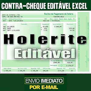 Planilha De Impressão De Holerite E Contra Cheque Editável