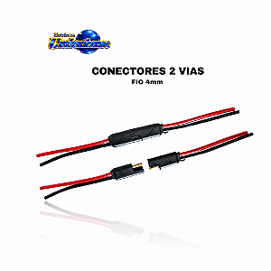 Conector 2 vias com fio 4mm (Entrega só na Loja Física)