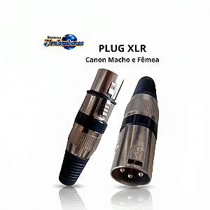 Plug XLR macho e fêmea 02 un. (Entrega só na Loja Física)