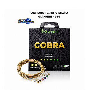 Corda para Violão Aço .010 Giannini Cobra | Pronta Entrega em Umbaúba