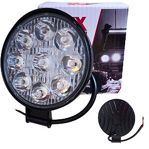 Farol de Led Redondo 27w 9 Leds (Entrega só na Loja Física)