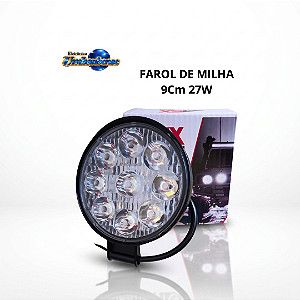 Farol de Led Redondo 27w 9 Leds (Entrega só na Loja Física)