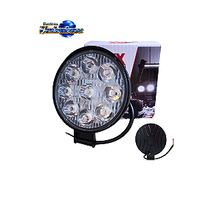 Farol de Led Redondo 27w 9 Leds (Entrega só na Loja Física)