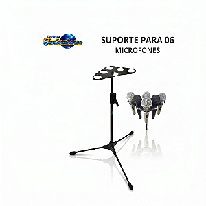 Suporte para 06 Microfones (Entrega só na Loja Física)