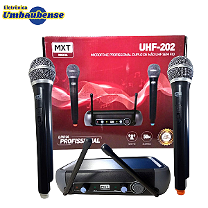 Microfone duplo Sem Fio UHF-202 (Entrega só na Loja Física)