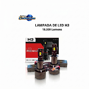 Lampada Led H3 - 18000Lumens (Entrega só na Loja Física)