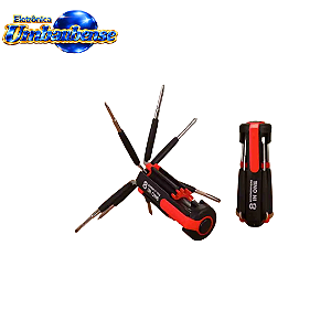 Chave De Fenda Compacta 8 Em 1 (Entrega só na loja Física)