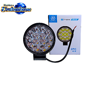 Farol de Led Redondo 42w (Entrega só na Loja Física)