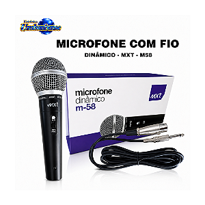 Microfone Dinâmico MXT M-58 Profissional com Cabo 3m | Pronta Entrega em Umbaúba