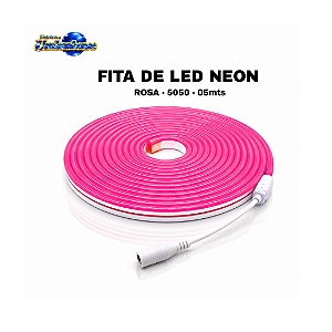 Fita de LED Neon 12V Rosa 5 Metros | Pronta Entrega em Umbaúba