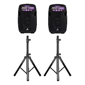 Kit de Caixa Ativa e Passiva 10"  Waldman Flex Fk-300X com Tripé