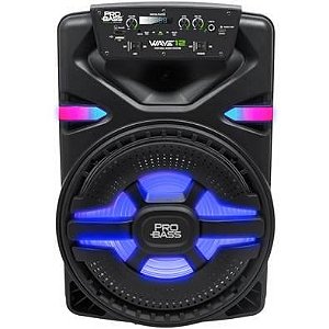 Caixa de Som Amplificada Pro Bass com Bateria Wave12" Bluetooth/Usb