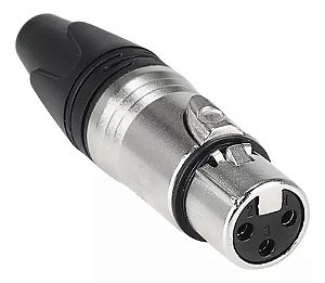 Conector XLR Fêmea de Linha Mxt C30FN3 Prata 3 Polos