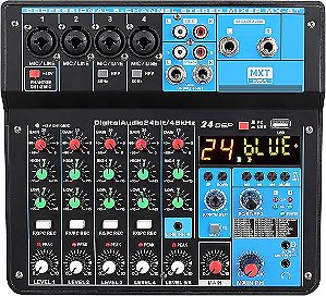 Mesa de Som MXT com 6 Canais MX-6 USB/BT