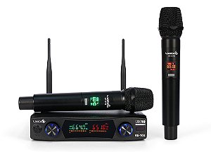 Microfone sem Fio Lyco UH-10MM Duplo Mão UHF