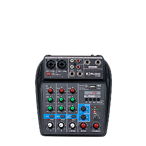 Mesa de Som K-Audio MS-40 - 4 Canais com Interface de USB