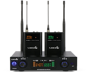Microfone sem fio Lyco UHXPRO-02 HLI HLI Duplo Headset UHF