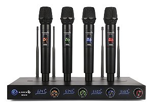 Microfone sem fio Lyco UH16-4 Quadruplo Mão UHF